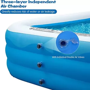 8 Foot Length Inflatable Swimming Pool - 22" Deep - For Ages 3+ - Picture 1 of 3