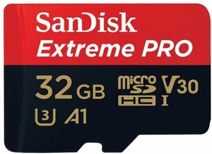 Original Sandisk 32GB Extreme Pro Micro SD SDHC Karte, V30, A1 100Mb/s - Bild 1 von 3
