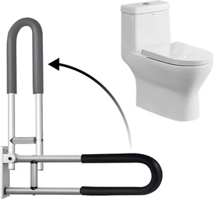 24 Inch Toilet Grab Bar Flip up Aluminum Alloy Grab Bar Load Capacity of 100 Kg/ - Picture 1 of 12