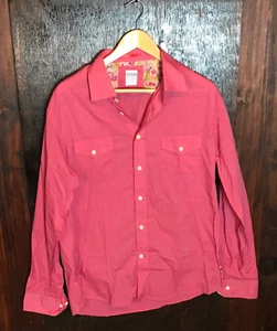 Benson New York Mens Button Front Shirt 100% Cotton Pink Flip Cuff Size  XL - Picture 1 of 7