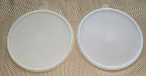 Vintage Tupperware Ersatzdeckel # 238 weiß klar / 2 Stück - Bild 1 von 3