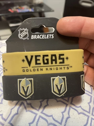Las Vegas Golden Knights 2 Pack Bracelet Wrist Bands Set Rubber PVC Type  NHL Cover