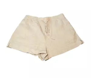 Damen Shorts Sommer H&M beige weiche Shorts mit Taschen & Kordelzug Größe M - Bild 1 von 4