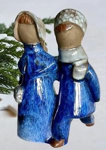 MCM Bourelius Ceramic Winter Couple HMade for JlE Gantofta Sweden Hard to Find - Picture 1 of 8