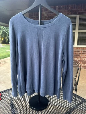 Pull Over Talbots azul polvoriento. Cómodo, roto. 3 fotos y descripción de verificación Foto 1 de 4