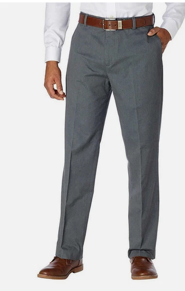 Kirkland Signature Mens Non-iron Comfort Pants Size 34w X 34l Charcoal Texture