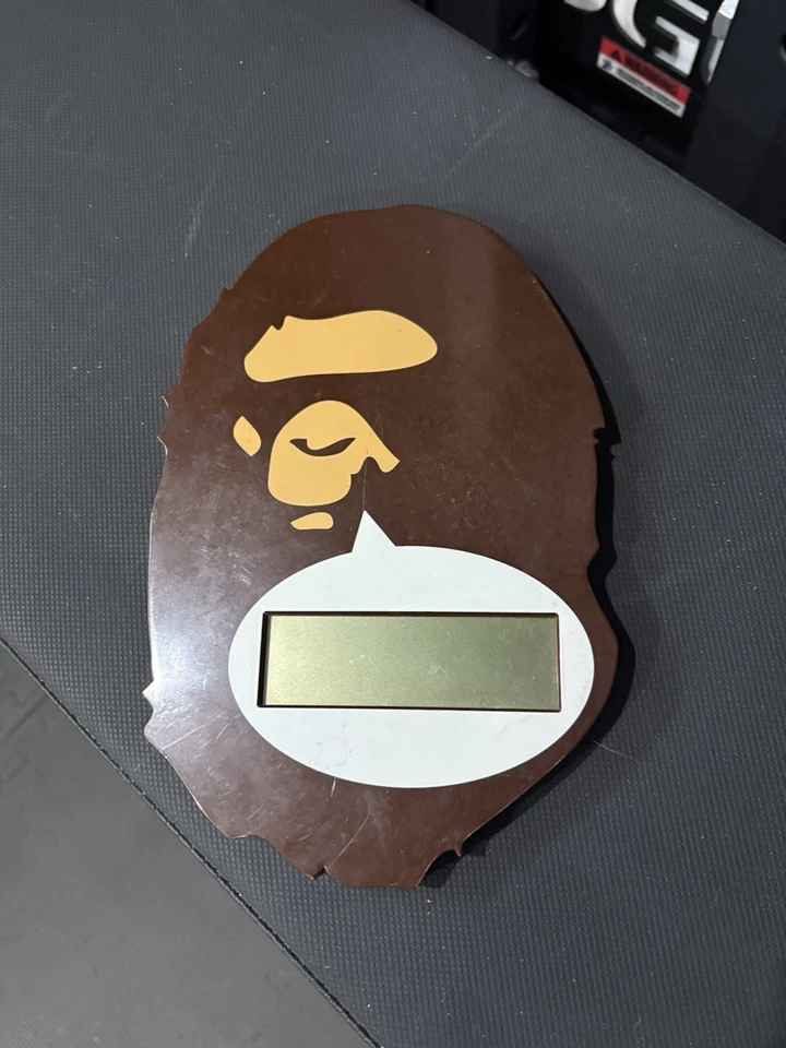A BATHING APE Digital Wall Clock Head Brown Bape Ape Hanging Used JP - Image 1 of 2