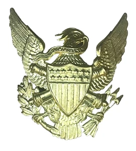 Antik US Militär Armee Artillerie Kanone Shako Hut Messing Adler Abzeichen - Bild 1 von 8