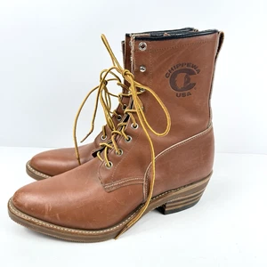 Botas Chippewa Para Hombres 9 D Roper Rancho Cuero Leñador Vaquero Rodeo Con Cordones - Imagen 1 de 10