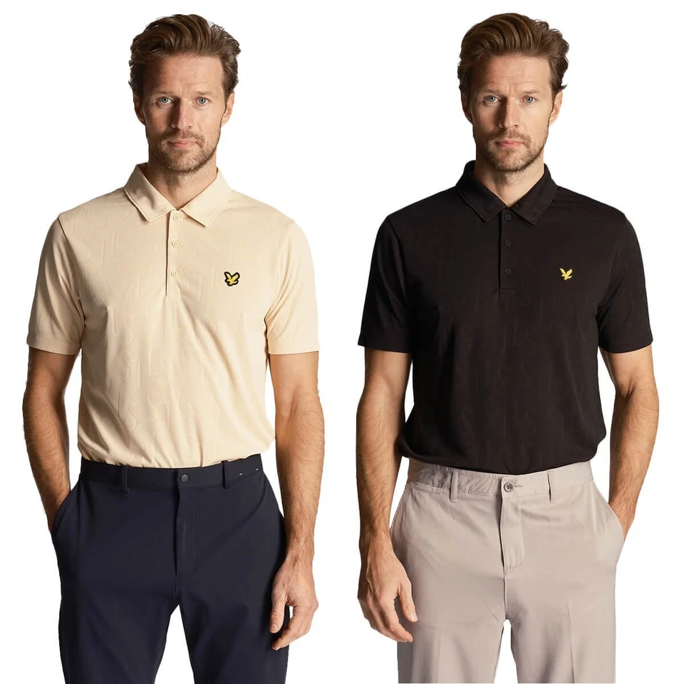 Lyle & Scott Herren Monogramm Jacquard Stoff Polohemd Golf 43%OFF Foto 1 de 1