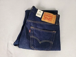 Pantalones de mezclilla Levi's 501 corte regular botón mosca pierna recta 34X32 para hombre azul oscuro - Imagen 1 de 12