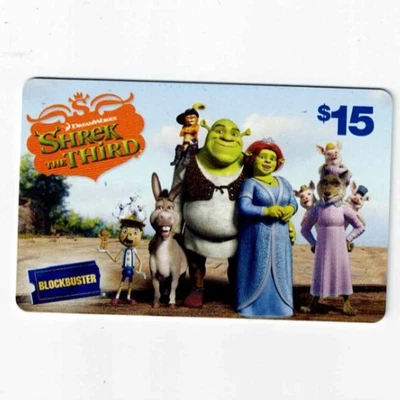 Blockbuster Gift Card - SHREK the Third - 2007 - Donkey - Collectible - No Value - Image 1 of 2