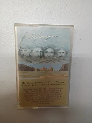 Highwaymen Cassette 1985 Willie Nelson Johnny Cash Waylon Jennings  Cracked Case - Image 1 of 4