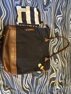 R.Riveter - Carry All Canvas Tote w/ Leather Trim & Pouch - Otto - Black stripe  - Изображение 1 из 4