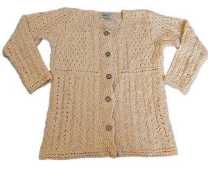 Kilronan Knitwear Cardigan Pullover Damen XS Butter Irish Linen Cotton Knit - Bild 1 von 14