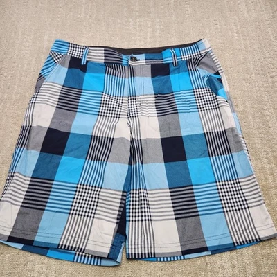 Lululemon ABC Shorts Men 36 10" Inseam Plaid Performance Chino Blue Golf Stretch - Image 1 of 4