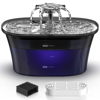 Fuente de Agua para Gatos - Fuente para Gatos 2.5L/84oz Fuente Automática para Mascotas con Mancha... Foto 1 de 4