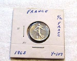 1965 France 1/2 Franc Au Coin - Picture 1 of 5