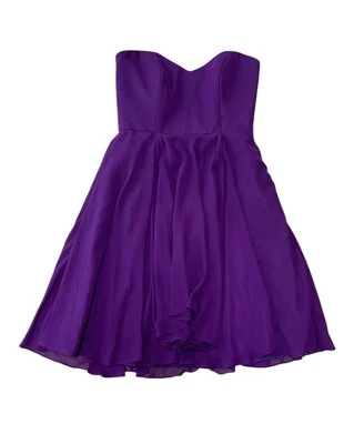 Vestido Jim Hjelm Ocasiones Talla 10 Púrpura Gasa Sin Tirantes Semi Formal Nuevo con Etiquetas Foto 1 de 4