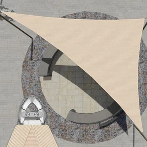 Sand 32-37 Fuß rechtes Dreieck Sonnenschutz Segel Schutz Abdeckung Stahldraht Garten Terrasse - Bild 1 von 11