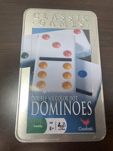 Cardinal Dominoes Double Six Color Dot Collector Tin Container NEW Sealed 2007 - Picture 1 of 14