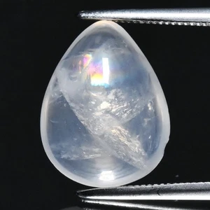 💎 4.32ct 13.2x10.2mm Pear Cabochon Natural White Quartz - Africa Gemstone - Picture 1 of 4