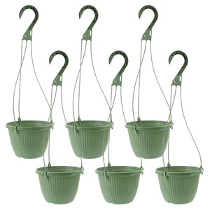 6 Pcs Hanging Baskets for Kitchen Pots Plants Outdoor Planters Plastic - Picture 1 of 12