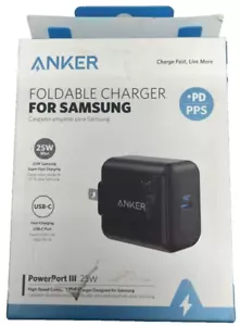 Anker PowerPort III 25W PD Fast Wall Charger for Galaxy S24/S23,Phone 15/14/13 - Picture 1 of 3