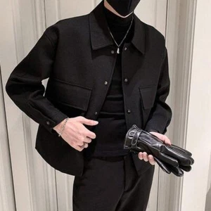 Herren Mode Freizeit Jacken Taschen Umlegekragen Skinny Oberbekleidung Streetwear - Bild 1 von 11