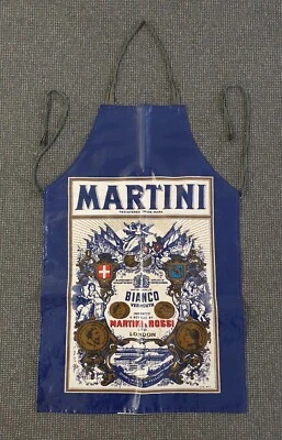 🔶️RETRO VINTAGE WATERPROOF KITCHEN APRON MARTINI & ROSSI BIANCO VERMOUTH LONDON - Image 1 of 4