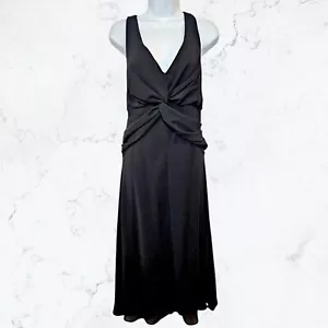 Vestido midi de cóctel formal sin mangas delantero torcido negro Citi Clothing talla 16 - Imagen 1 de 7