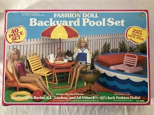 VTG 1984 ARCO #7688 Fashion Doll Backyard Pool Set COMPLETE w Box (Not Barbie) - Picture 1 of 18