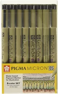 Sakura Pigma Micron pens 05 line Drawing 8 Color Set, Archival ink fineliner man - Picture 1 of 4