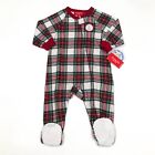 Macy's Family PJs Baby Size 12M Christmas 1PC Footed Pajamas Stewart Plaid