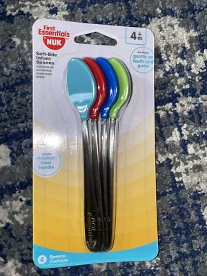 Cucharas infantiles First Essentials de NUK Soft-Bite de 4 meses en adelante multicolores nuevas Foto 1 de 4