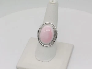 Native American Handmade Sterling Silver and Pink Conch Shell Ring Size 9 - Picture 1 of 7