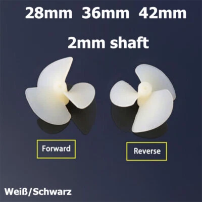 28mm 36mm 42mm Nylon Plastic 3 Blade Boat Propeller 2mm Shaft For RC Model DIY - Image 1 of 4