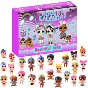 Mini Doll Kids Girl Toys Christmas Countdown Advent Calendar Cartoon Xmas Gift - Picture 1 of 6