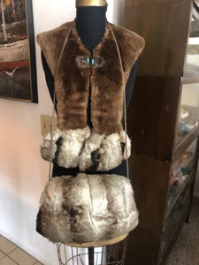 Victorian 1800's Goose Hide & BEAVER Muff & SHAWL COLLAR SET MUSEUM quality RARE - Picture 1 of 19