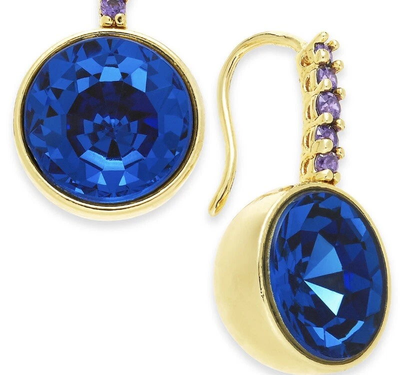 Kate Spade Reflecting Pool Pavé Round Drop Two Tone Earrings Wbruh518460