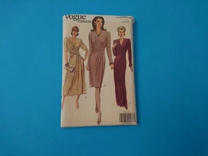 Vogue 7939 Misses drapiertes Overlay Kleid 3 Längen Schnittmuster Größe 12-14-16 UC - Bild 1 von 8