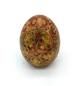 Vintage Satsuma Porzellan Ei handbemalt vergoldet Moriage Floral 4,75" Gold vergoldet - Bild 1 von 6