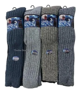 3/6/12 Pairs Men's Wool Rich LONG HOSE Wool Socks Warm Winter Outdoor Socks UK - Picture 1 of 1