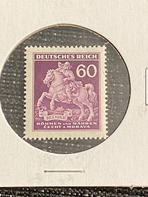 WW2 3rd REICH 10.1.1943 stamp-Horses-60 German Stamp Foto 1 de 3