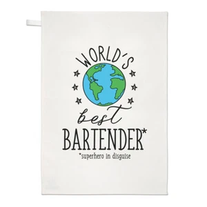 World's Best Bartender Tea Towel Dish Cloth Funny Joke Favourite Bar Pub - Picture 1 of 1