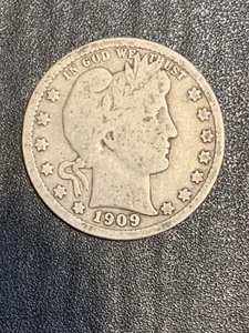 1909-D  Denver  Mint Silver Barber Quarter  lot # 1773 - Picture 1 of 6