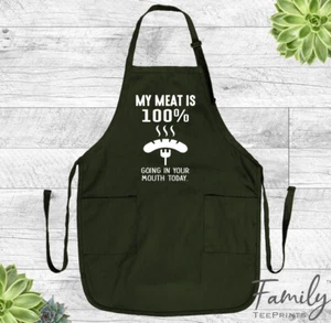 My Meat is 100% Going In Your Mouth Today, Lustige Grillschürze, Grillgeschenk - Bild 1 von 10