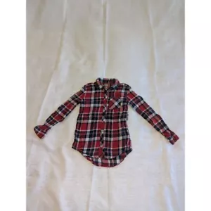 Wonder Nation Girls Plaid Long Sleeve Button Up Shirt - Picture 1 of 7