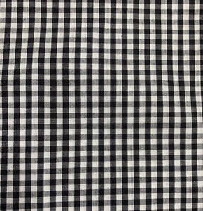 Black White Gingham Small Check Polycotton Fabric Remnant Per 1/2 metre - Picture 1 of 4