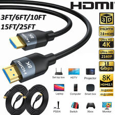 HDMI CABLE 2.0 2.1 8K 4K HIGH-SPEED Cord For BLURAY DVD PS3 HDTV XBOX LCD TV DT